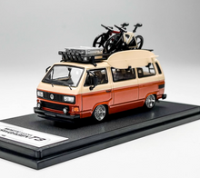 Load image into Gallery viewer, Mortal 1:64 Orange VW T3 Multi Mini Van Camper Sport Model Diecast Metal Car
