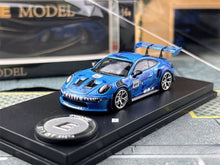Load image into Gallery viewer, EM 1:64 Blue Shark 911 GT3 RS Sports Model Diecast Metal Car New Collection

