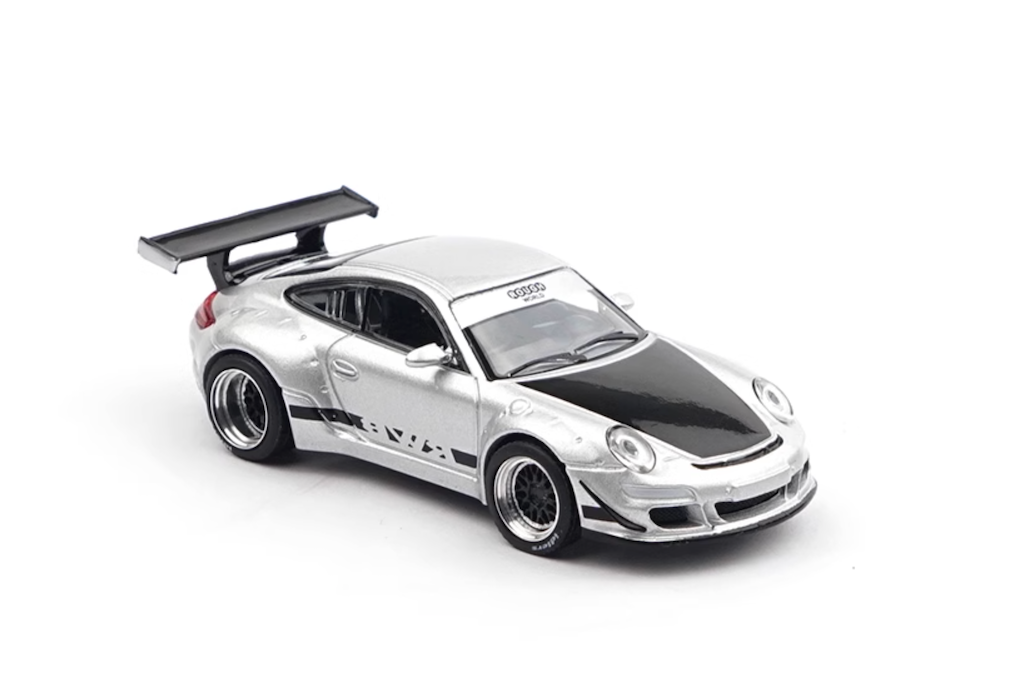 Poprace 1:64 Silver RWB 997 Racing Sports Model Diecast Metal Car New Collection