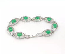 Load image into Gallery viewer, Nature Jade Beaded Bracelet Jewelry Blessing Lucky Fortune Gift For Her Green
