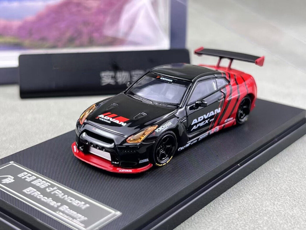 Fuji 1:64 JDM Advan GTR R35 Pandem Rocket Bunny Model Diecast Metal Car New Collection
