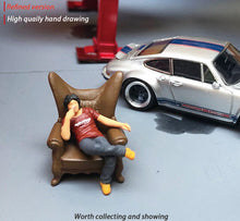 Load image into Gallery viewer, 1:64 Painted Figure Mini Model Miniature Resin Diorama Sofa Smoking Man Talk Set

