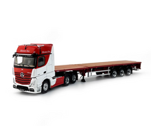 Load image into Gallery viewer, GCD 1:64 Red Actros Gigaspace Scalable Trailer Truck Model Diecast Metal Car
