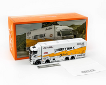 Load image into Gallery viewer, GCD 1:64 White LBWK Fuso Super Great Transport Truck Model Diecast Metal Car
