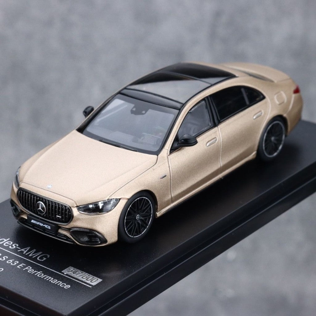 AR 1:64 Gold Benz AMG S63 E Performance Sports Model Diecast Metal Car New Collection