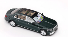 Load image into Gallery viewer, AR Box 1:64 Green S680 Maybach Luxury Sedan Model Diecast Metal Car
