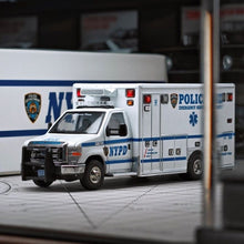 Load image into Gallery viewer, 1:64 596 White E450 Ambulance Police Emergency Van Model Diecast Metal Car New Collection
