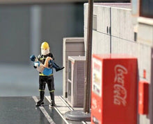 Load image into Gallery viewer, 1:64 Painted Figure Mini Model Miniature Resin Diorama Firefighter Rescue Girl
