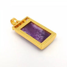 Load image into Gallery viewer, Nature Jade Purple Plaque Pendant Necklace Gift Jewelry charm Blessing Lucky New
