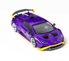 Load image into Gallery viewer, DM 1:64 Purple Huracan STO Racing Sports Model Diecast Metal Car New Collection
