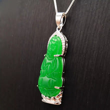 Load image into Gallery viewer, Nature Jade Guanyin Pendant Necklace Gift Jewelry charm Blessing Lucky Green S
