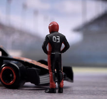 Load image into Gallery viewer, 1:64 Painted Figure Model Miniature Resin Helmet Racer Driver in Black and Red
