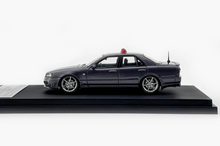 Load image into Gallery viewer, Mortal 1:64 Gray Police ER34 SKYLINE 25GT Sports Model Diecast Metal Car New Collection
