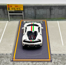 Load image into Gallery viewer, U2 1:64 White Novitec 488 Pista Racing Sports Model Diecast Resin Car Box

