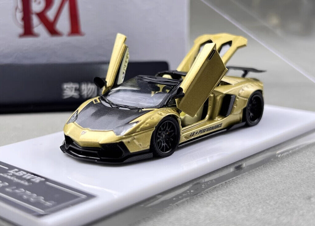 RM 1:64 Gold Aventador LP700-4 LBWK Sports Model Diecast Metal Car New Collection