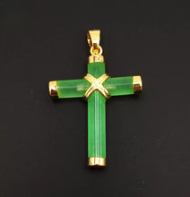 Load image into Gallery viewer, Nature Cross Jade Pendant Necklace Jewelry charm Blessing Gift for Woman &amp; Man G
