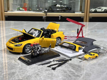 Load image into Gallery viewer, MH 1:18 Yellow JDM S2000 AP2 Sports F22C Engine Model Diecast Metal Car New Collect
