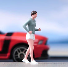 Load image into Gallery viewer, 1:64 Painted Figure Model Miniature Resin Diorama Sand Running Girl Sport Lady
