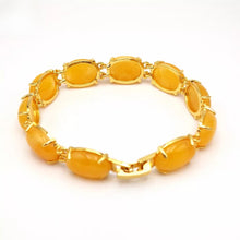 Load image into Gallery viewer, Nature Jade Beaded Bracelet Jewelry Blessing Lucky Fortune Gift For Her Yellow b
