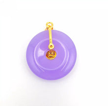 Load image into Gallery viewer, Nature Jade Puprle Round Fortune Pendant Necklace Gift Jewelry charm Blessing
