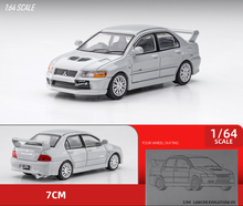Load image into Gallery viewer, JKM 1:64 Grey JDM Mitsubishi Lancer Evolution EVO 7 VII Racing Sport Model Toy Metal Car
