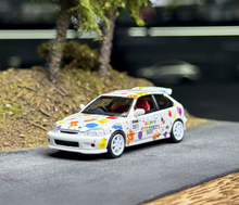 Load image into Gallery viewer, MH 1:64 White Civic EK9 Happy Children's Day Sport Model Diecast Metal Car New Collection
