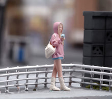 Load image into Gallery viewer, 1:64 Painted Figure Model Miniature Resin Sand Pretty Pink Top Girl Beauty Lady
