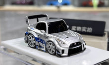 Load image into Gallery viewer, KR 1:64 Silver LBWK GTR R35 Cute Q Sports Model Diecast Resin Car New Collection

