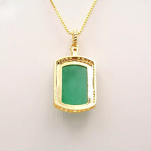 Load image into Gallery viewer, Nature Retangle Jade Pendant Necklace Gift Jewelry charm Blessing Fortune New G
