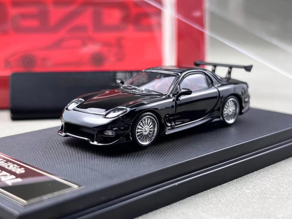 Mortal 1:64 Black RX-7 FD Veilside Sports Model Diecast Metal Car New Collection