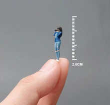 Load image into Gallery viewer, 1:64 Painted Figure Mini Model Miniature Car Scenes Resin Toy Photographer Girl
