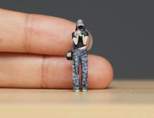 Load image into Gallery viewer, 1:64 Painted Figure Model Miniature Resin Diorama Sand Photographer Camera Girl
