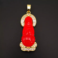 Load image into Gallery viewer, Nature Jade Guanyin Pendant Necklace Gift Jewelry charm Blessing Fortune New aa
