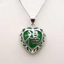 Load image into Gallery viewer, Nature Jade Heart Pendant Necklace Gift Jewelry charm Blessing Fortune Lucky d
