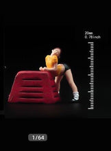 Load image into Gallery viewer, 1:64 Painted Figure Model Miniature Resin Diorama Sand Exercise Fitness Girl Toy New
