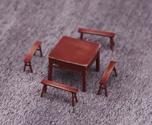 Load image into Gallery viewer, 1:64 Painted Figure Model Miniature Resin Diorama Sand Vintage Table Chair Set

