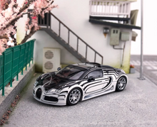 Load image into Gallery viewer, Mortal 1:64 Black White Veyron SS Racing Sports Model Diecast Metal Car New Collection

