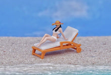 Load image into Gallery viewer, 1:64 Painted Figure Model Miniature Resin Diorama Beach Chair Bikini Seaside Toy Collection
