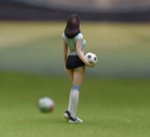 Load image into Gallery viewer, 1:64 Painted Figure Model Miniature Resin Sand Diorama Soccer Babe Girl Lady
