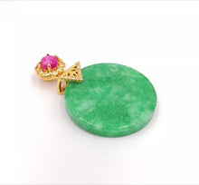 Load image into Gallery viewer, Nature Jade Round Pendant Necklace Gift For Woman Jewelry charm Blessing Lucky B
