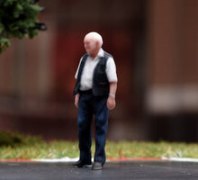 Load image into Gallery viewer, 1:64 Painted Figure Model Miniature Resin Sand Diorama Old Man with Vest Elderly
