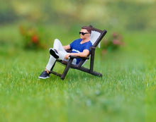 Load image into Gallery viewer, 1:64 Painted Figure Model Miniature Resin Diorama Cafe Sitting Pose Lady Man Toy Collection
