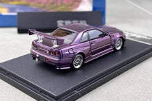 Load image into Gallery viewer, Fuji 1:64 Purple Skyline GTR R34 Nismo Z-Tune Sports Model Diecast Metal Car
