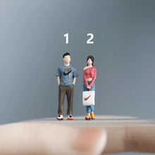 Load image into Gallery viewer, 1:64 Painted Figure Model Miniature Resin Diorama Sand Couple Shopping Lady Man
