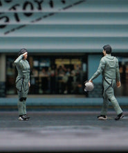 Load image into Gallery viewer, 1:64 Painted Figure Mini Model Miniature Resin Diorama Pilot Captain Army Salute New Scene
