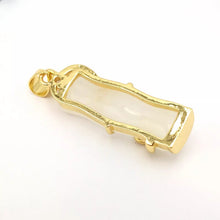 Load image into Gallery viewer, Nature Jade Bamboo Pendant Necklace Gift Jewelry charm Blessing Lucky White New
