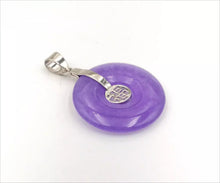 Load image into Gallery viewer, Nature Jade Pendant Necklace Gift Jewelry charm Blessing Fu Fortune Round Luck d
