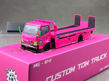 Load image into Gallery viewer, MT 1:64 Pink H300 Custom Tow Flatbed Truck Dinosaur Model Diecast Metal Car
