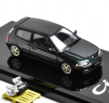 Load image into Gallery viewer, HJ 1:64 Green Civic EG6 SiR-S Engine Sports Model Diecast Metal Car New Collection
