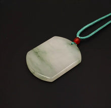 Load image into Gallery viewer, Nature Jade Rectangle Plaque Pendant Necklace Gift Jewelry charm Blessing Lucky
